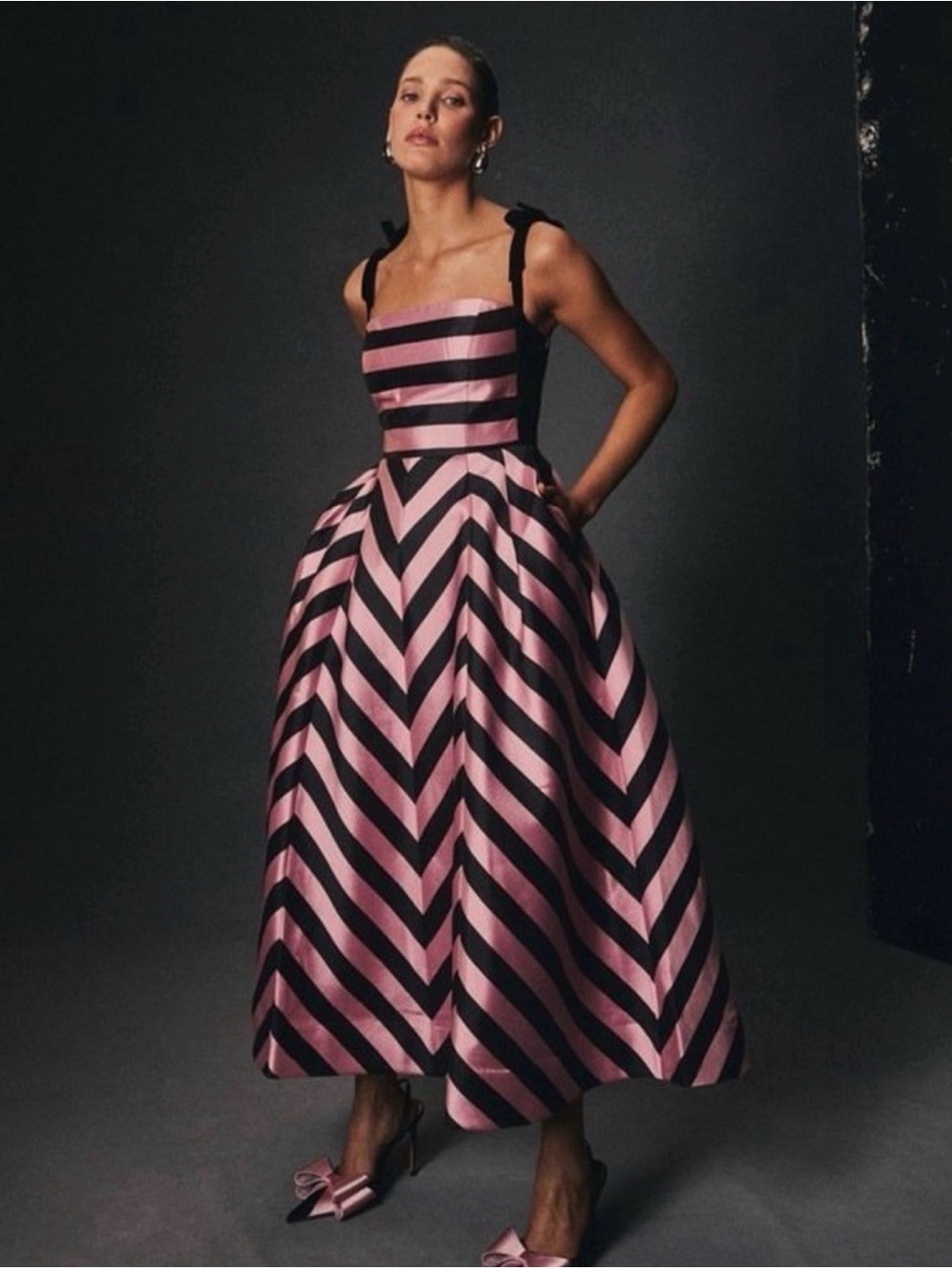 Rebecca Vallance Jocelyn Midi Dress in Stripe